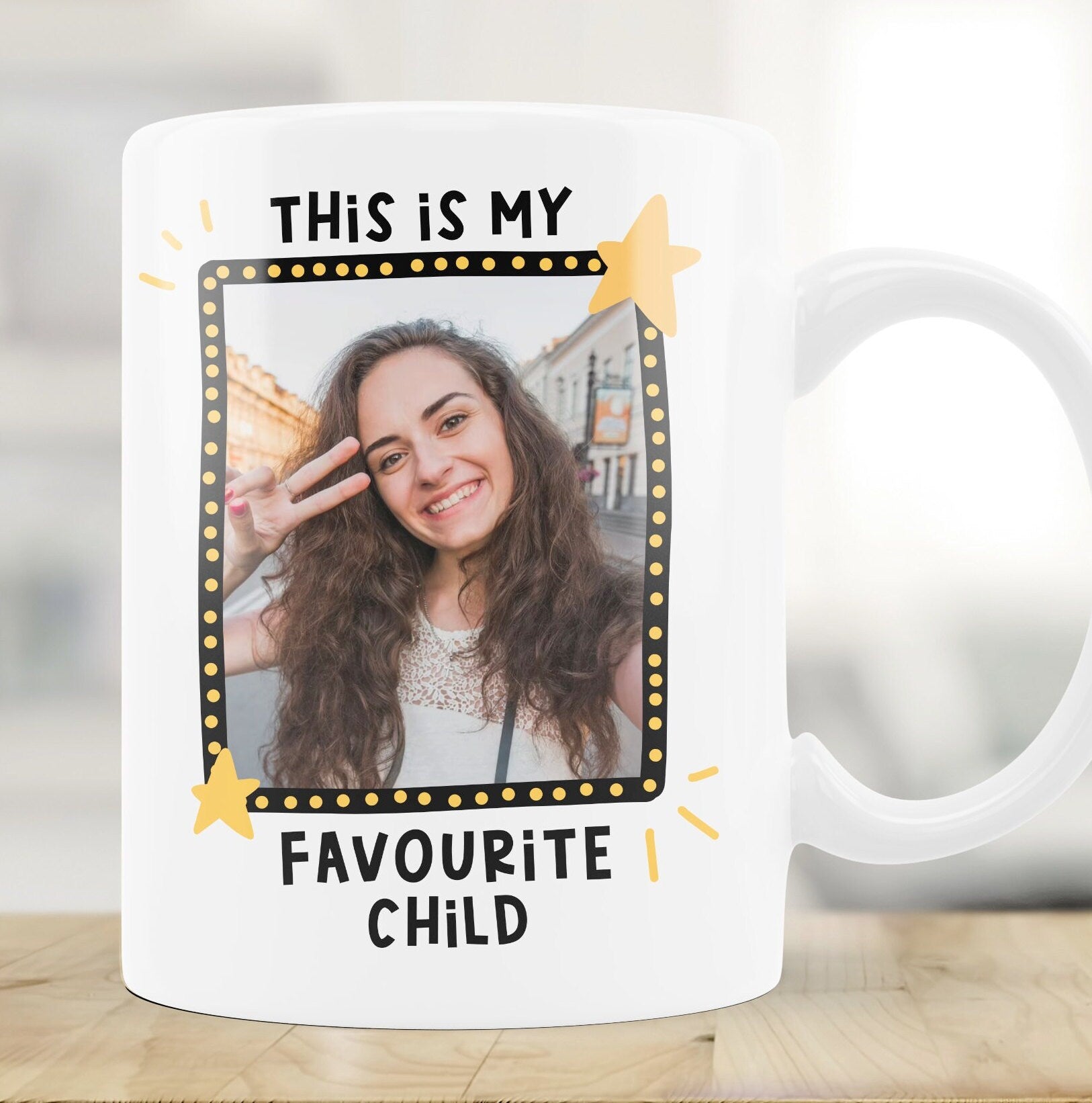 Fathers Day Gift, Personalised Photo Funny Favourite Child Mug, Funny Fathers Day Gift, Funny Cup for Dad, Funny Birthday Gift Dad, Father's