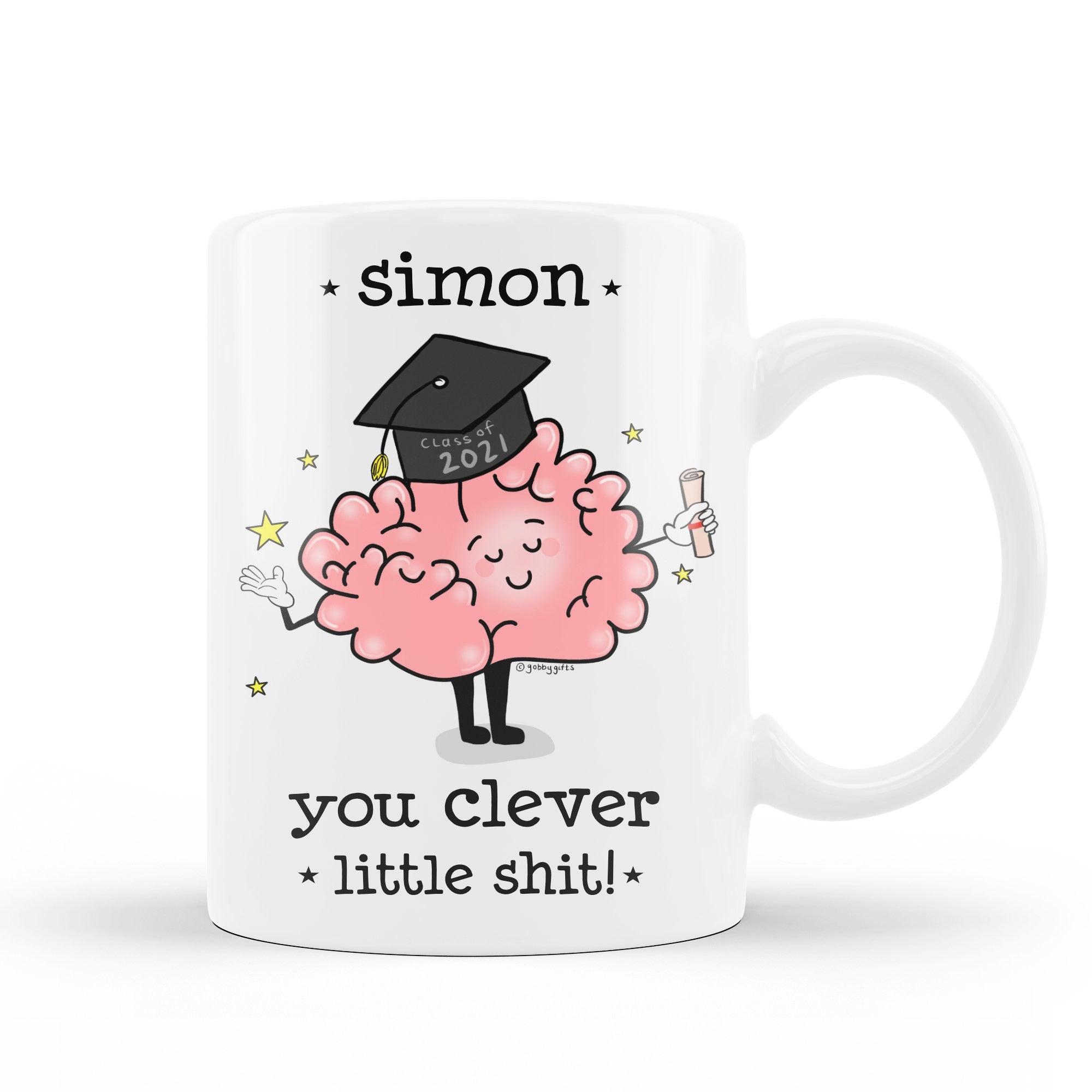 Personalised Clever Little Shit Mug, Funny Rude Graduation Mug For Students, Graduates, Celebration Congratulations Present Well Done