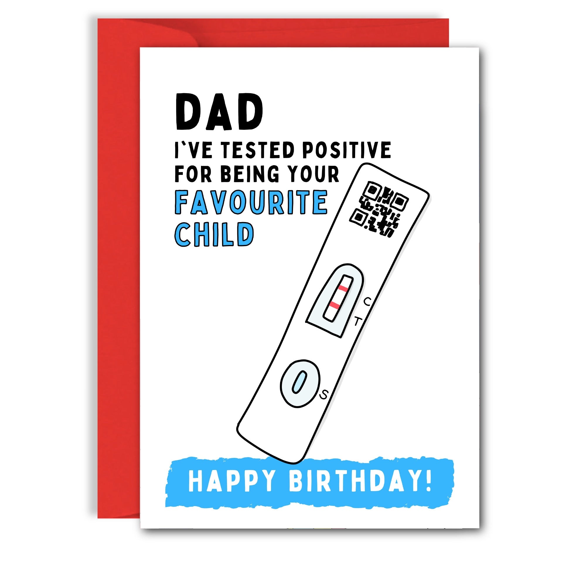 Funny Dad Birthday Card, Dad Birthday Card From Favourite Child, Rude Birthday Card For Dad, Lateral Flow