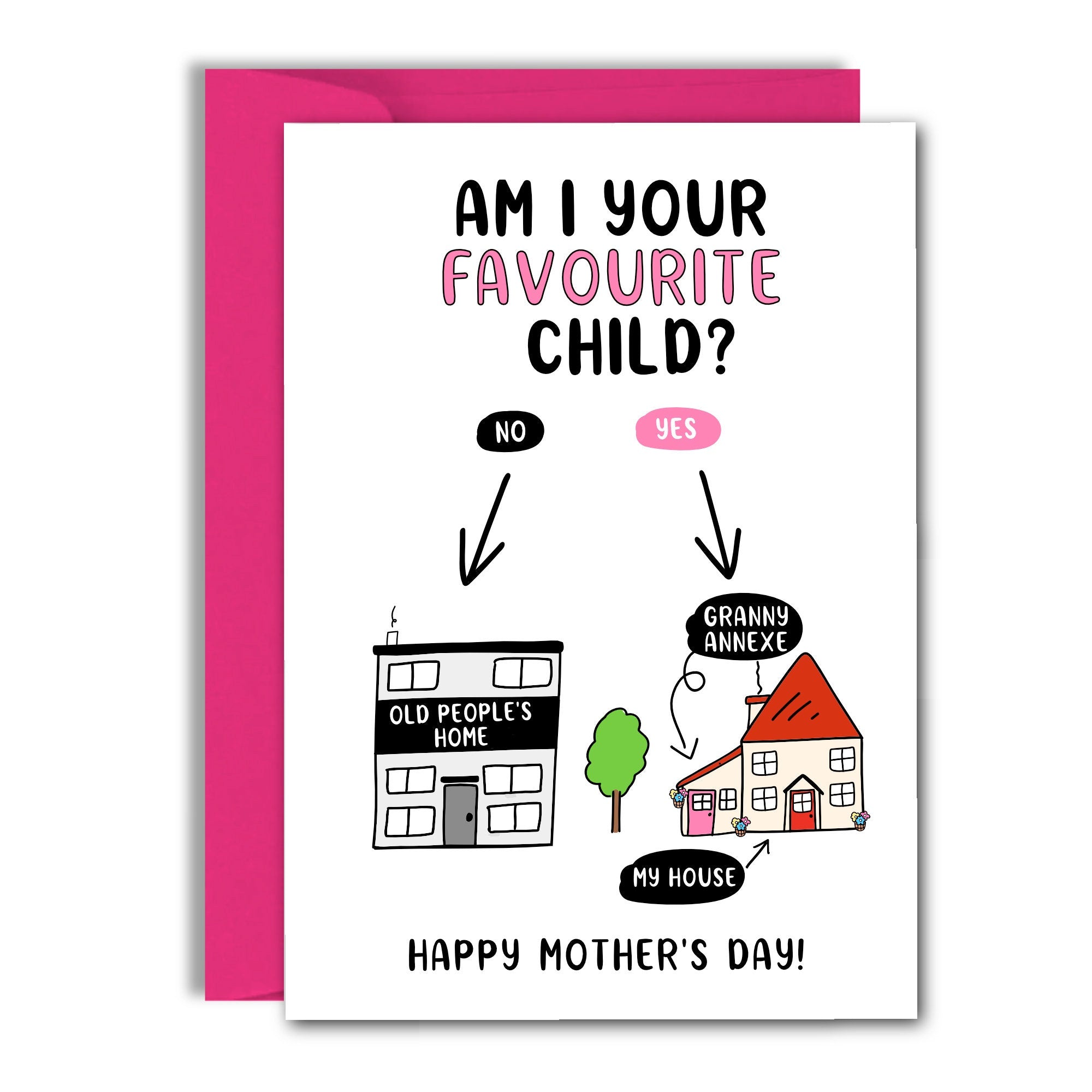 Funny Mothers Day Card, Mother's Day Card From Favourite Child Card for Mum from Son Daughter
