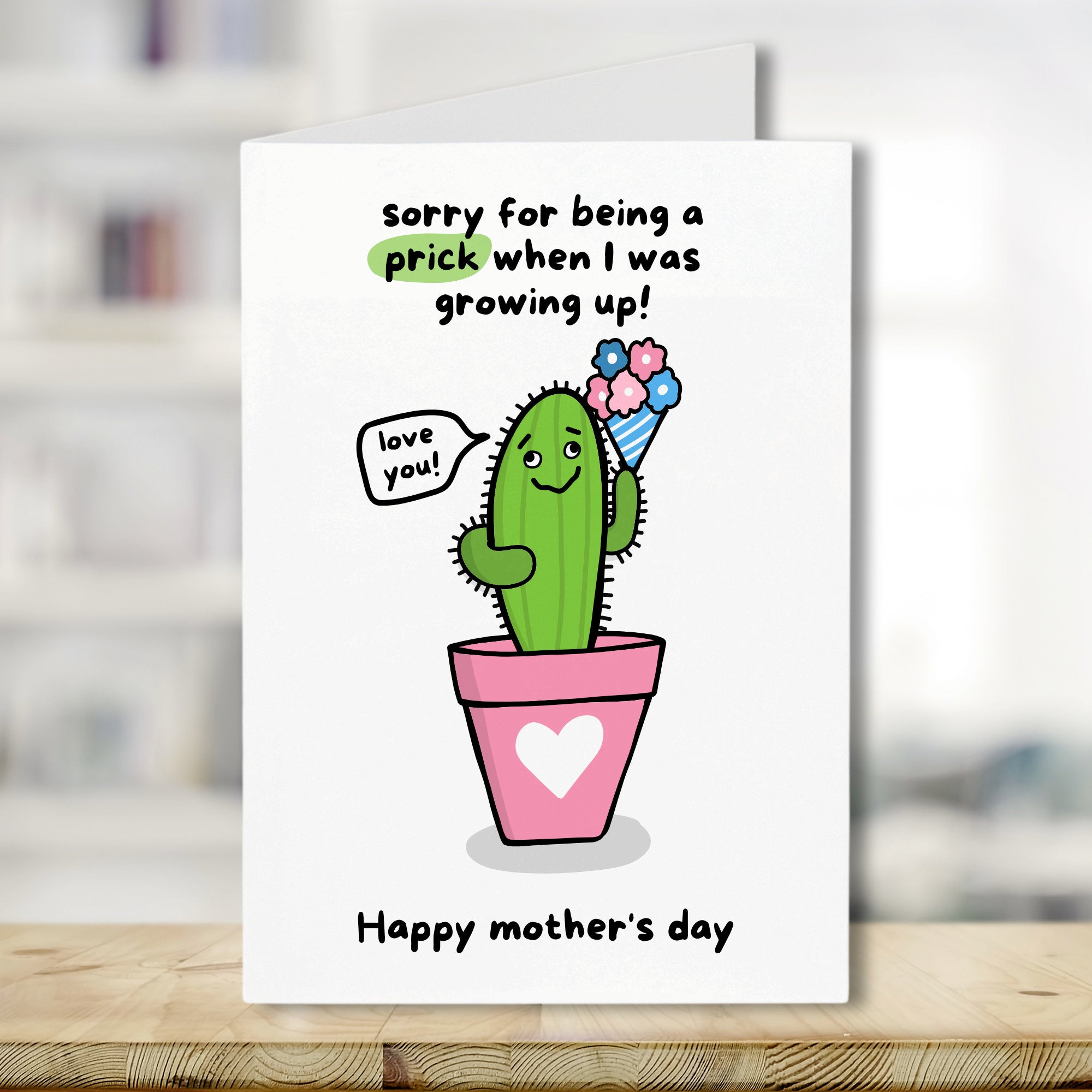 Funny Mothers Day Card, Funny mum card, Sorry for being a prick