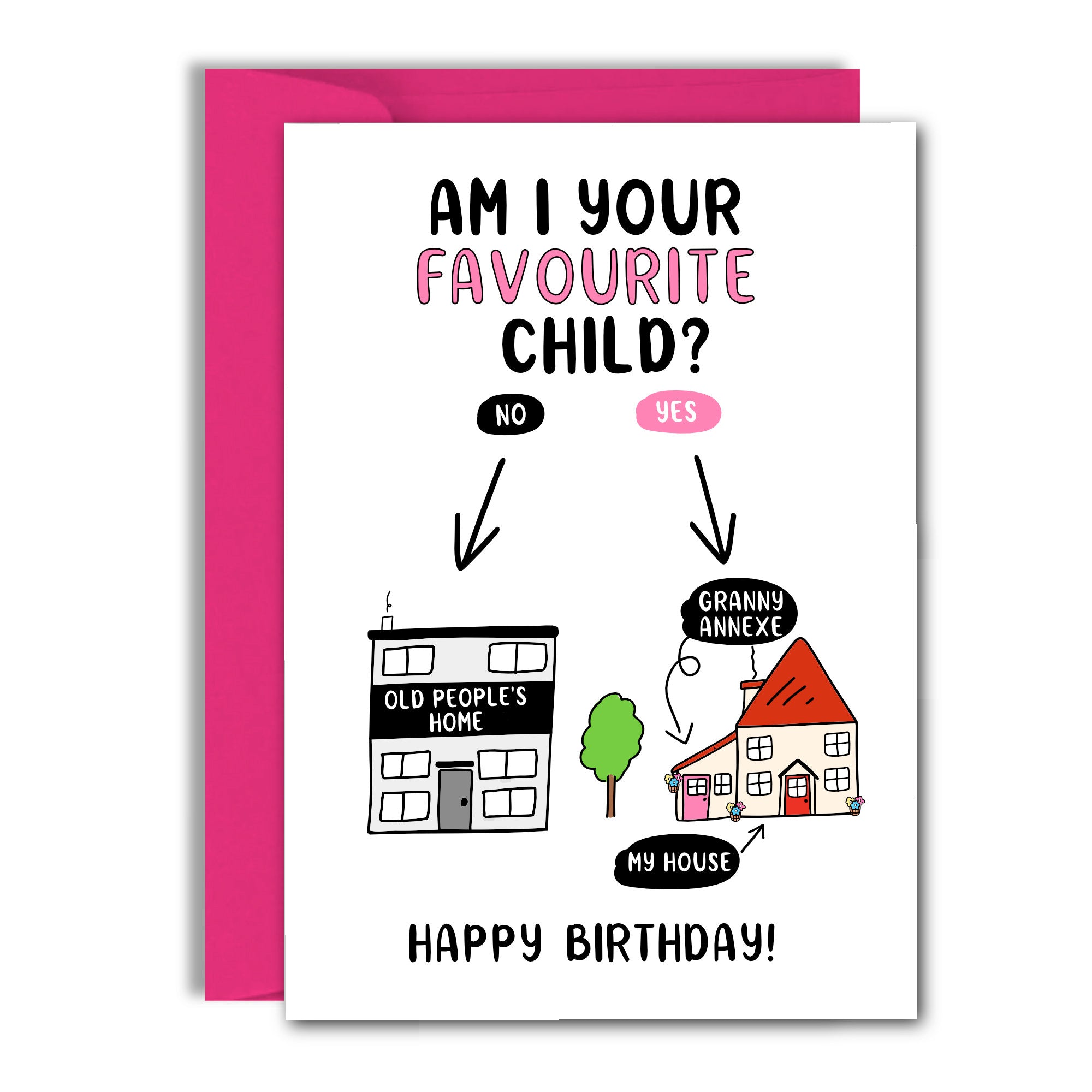 Funny Mum Birthday Card, Mum Birthday Card From Favourite Child