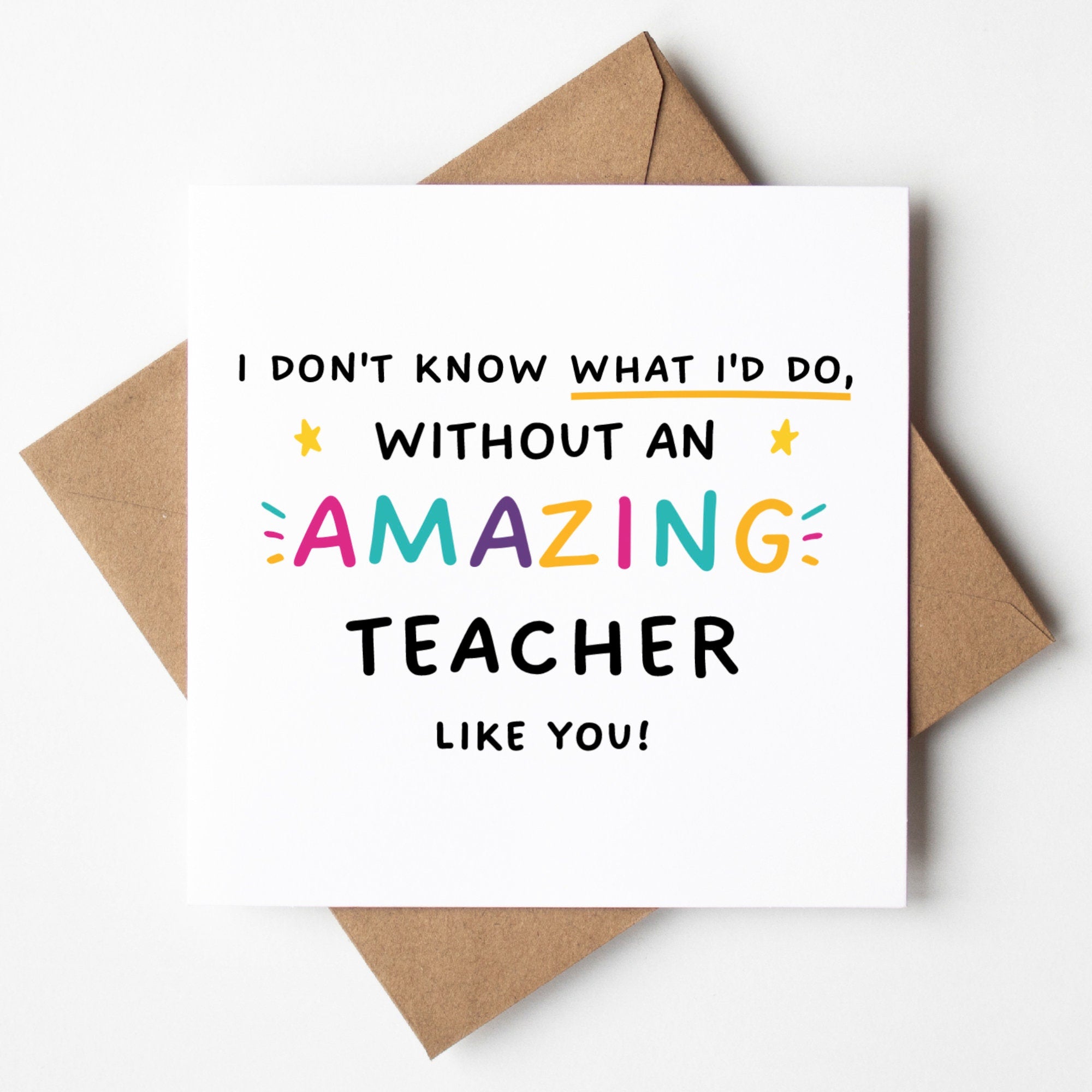 Teacher Thank You Card, Thank You For Being An Amazing Teacher, Teacher Card, End of Term Gift For Teachers, Thank You Teacher, Best Teacher