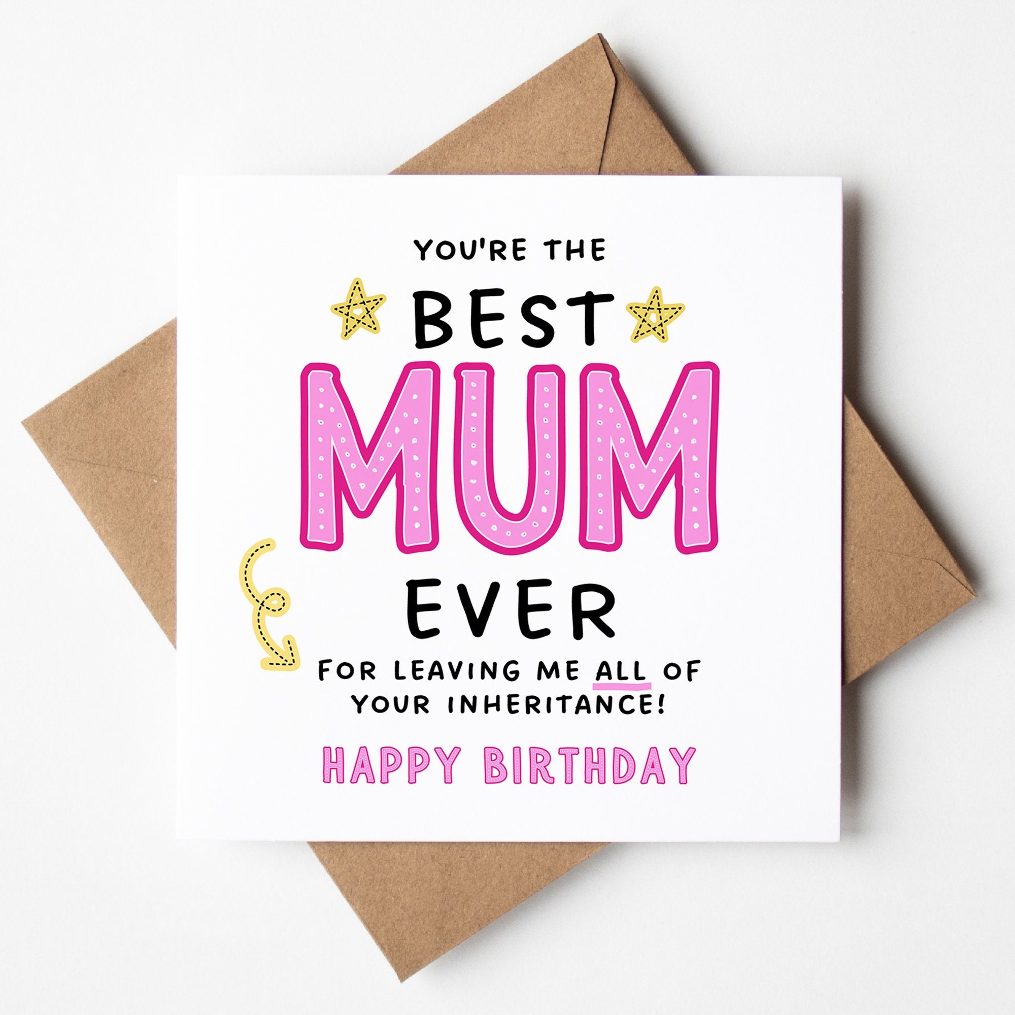 Funny Mothers Day Card - Leaving Inheritance