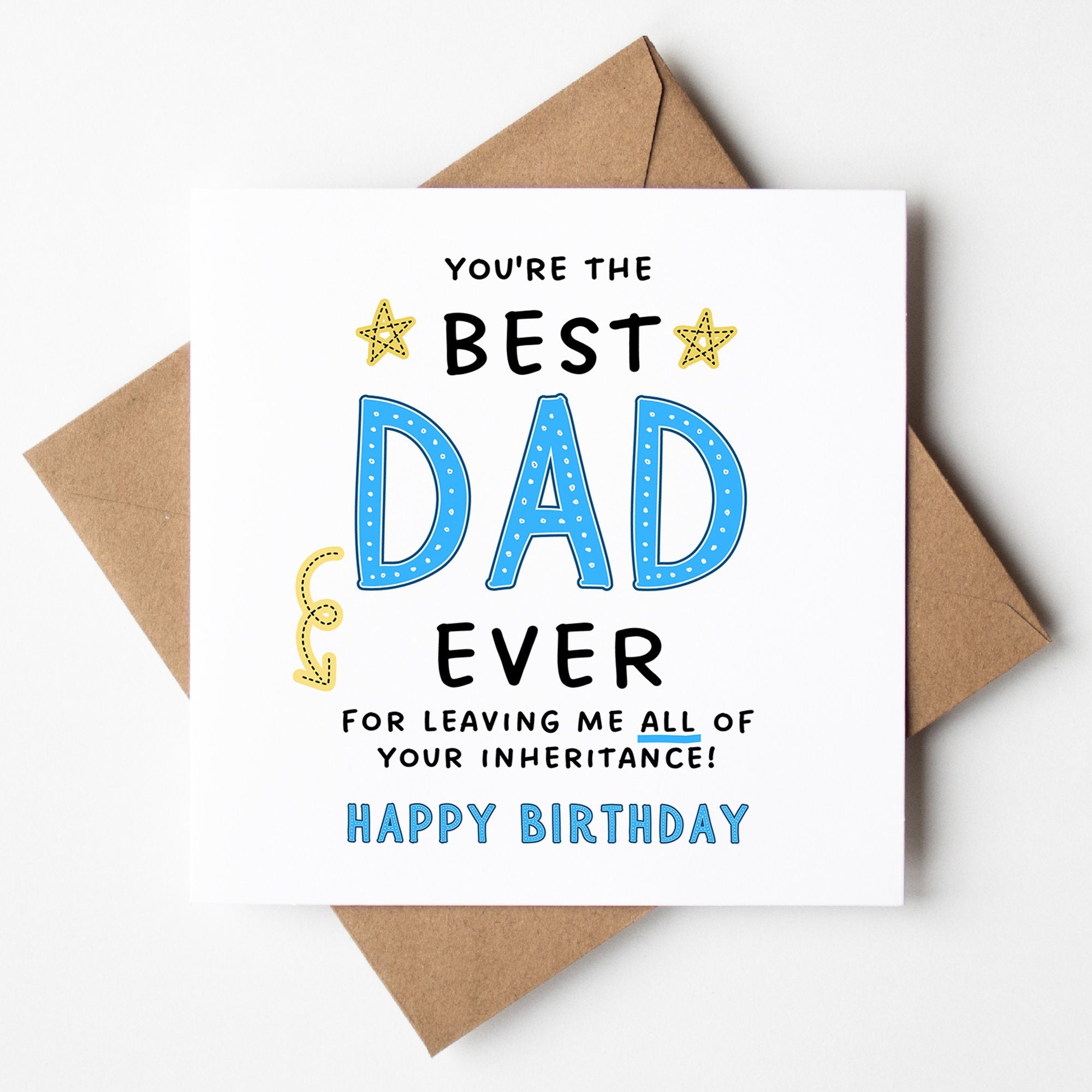 Best Dad Card, Funny Dad Birthday Card, Birthday Card From Daughter, Funny Card For Dad, Financial Burden, Happy Birthday Dad, From Son