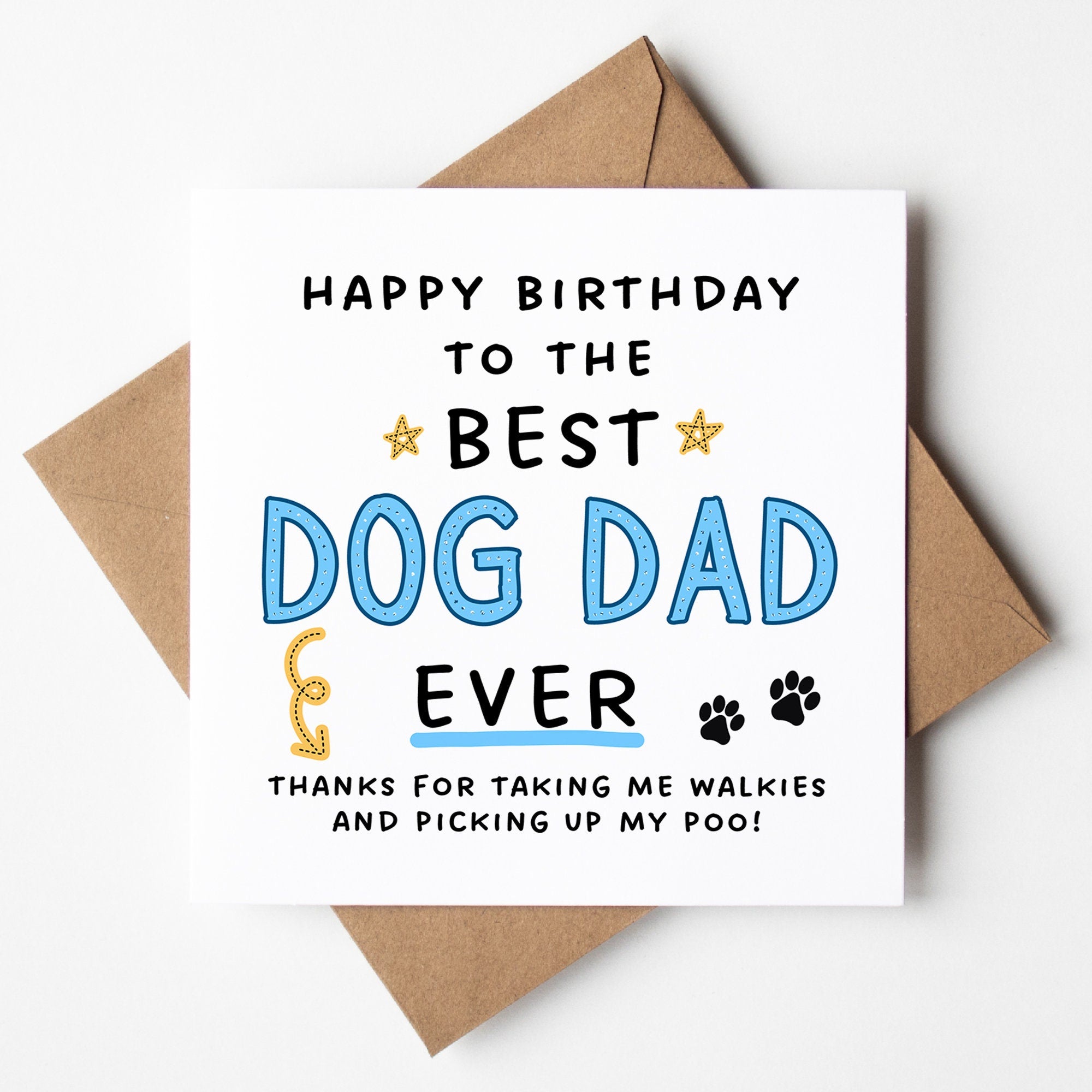 Dog Dad Birthday Gift - Best Dog Dad Ever Card