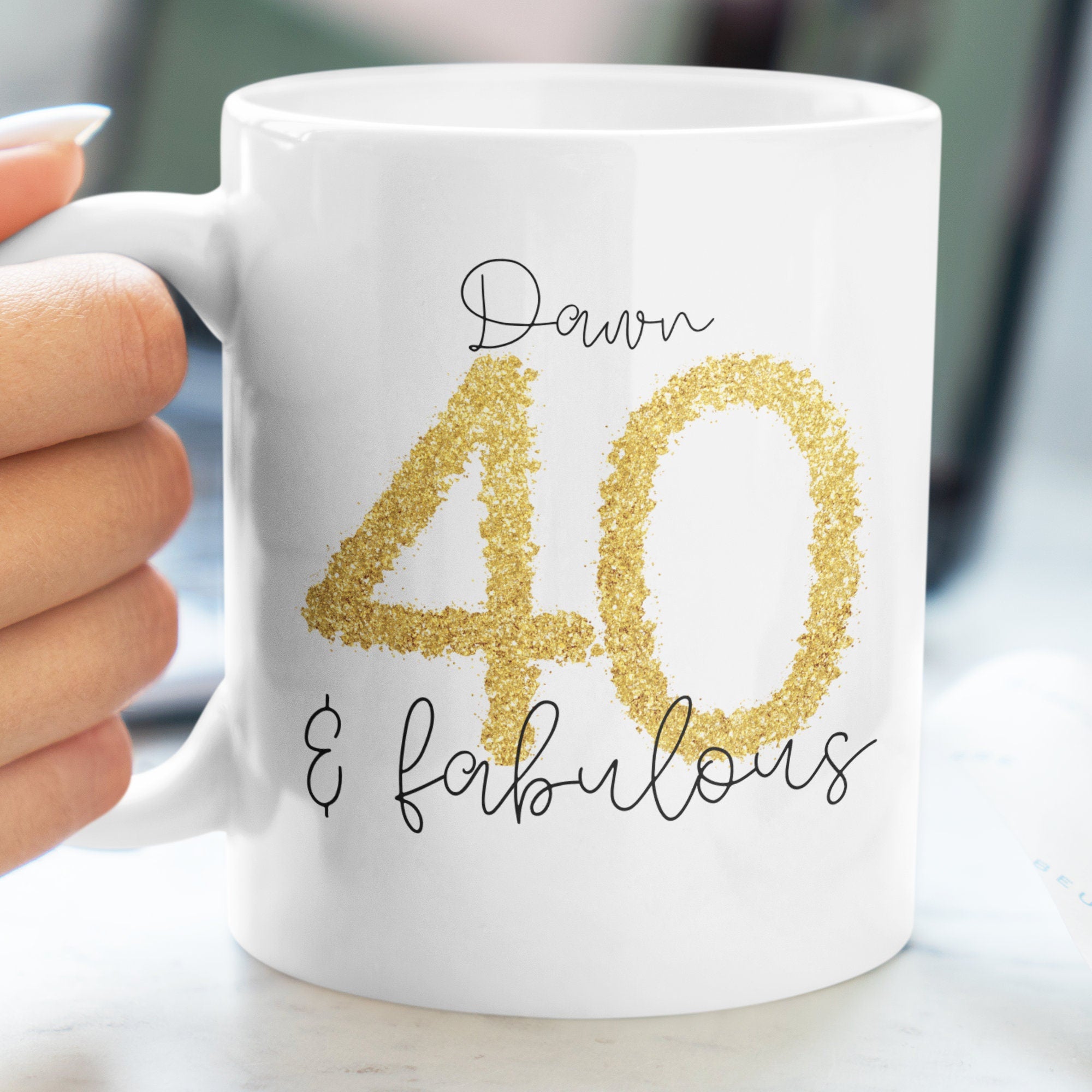 Personalised 40 and fabulous Gift, Photo Mug, funny 40th present, 40th birthday mug, Photo Gift, 40th Birthday Present, Funny Joke 40th Cup