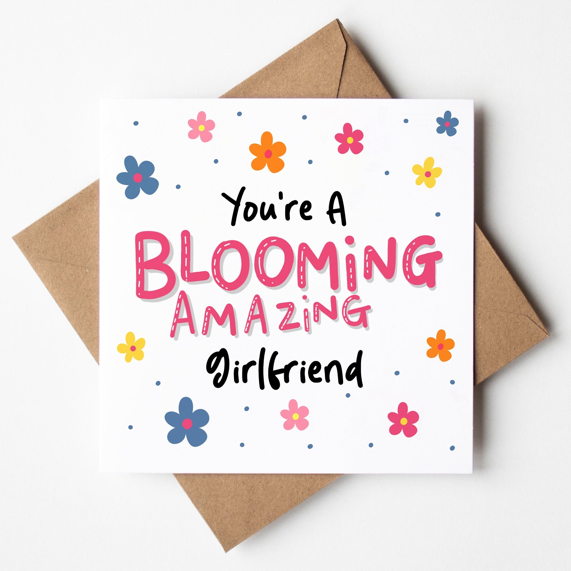 You're A Blooming Amazing Girlfriend - Girlfriend Thank You Card, Best Girlfiend Card, ForHer, Presents For Girlfriend, Gift Mrs Girlfriend