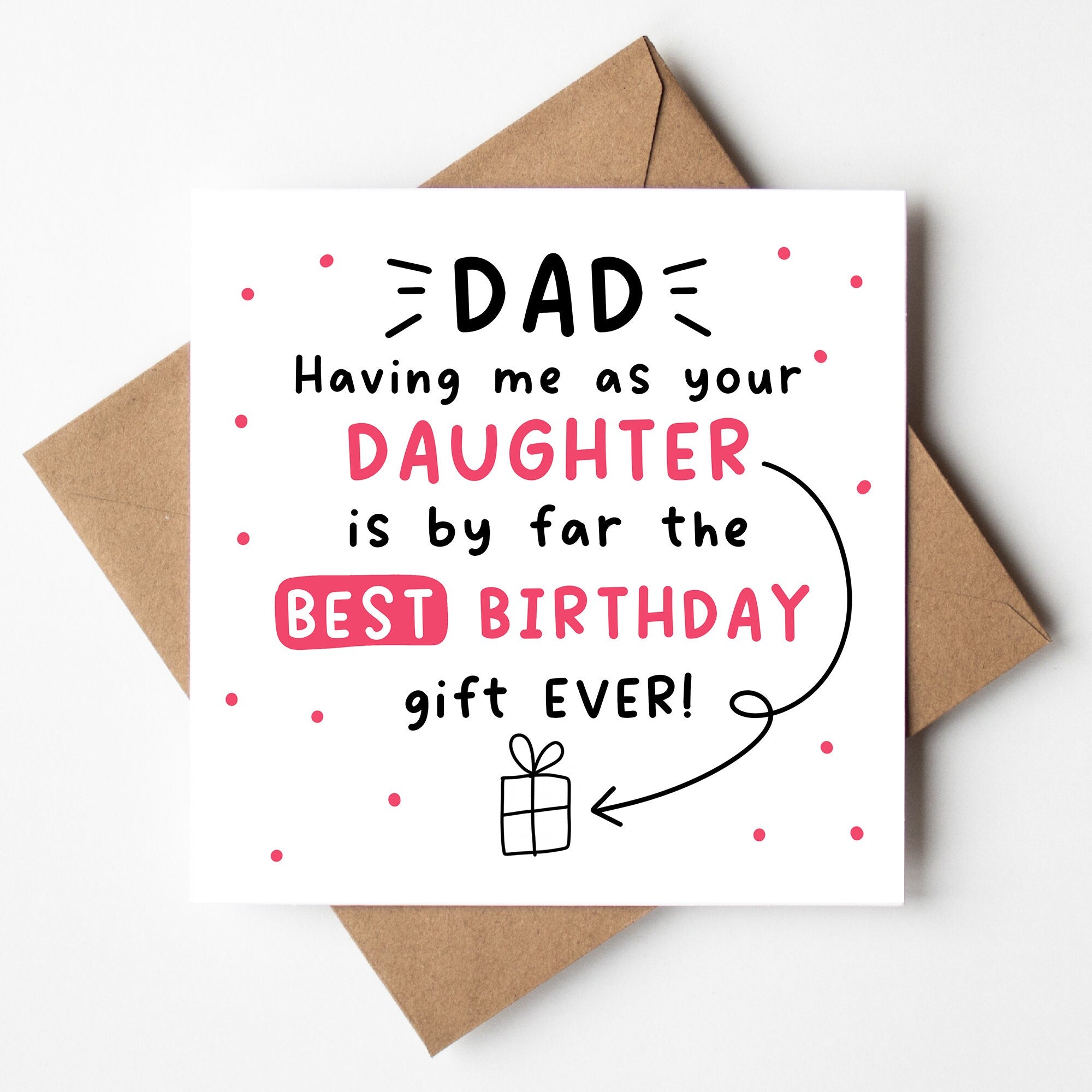 Funny Birthday Card For Dad, Dad Birthday Card, Birthday Card For Him, From Daughter, For Dad, Daddy, Joke Birthday Card