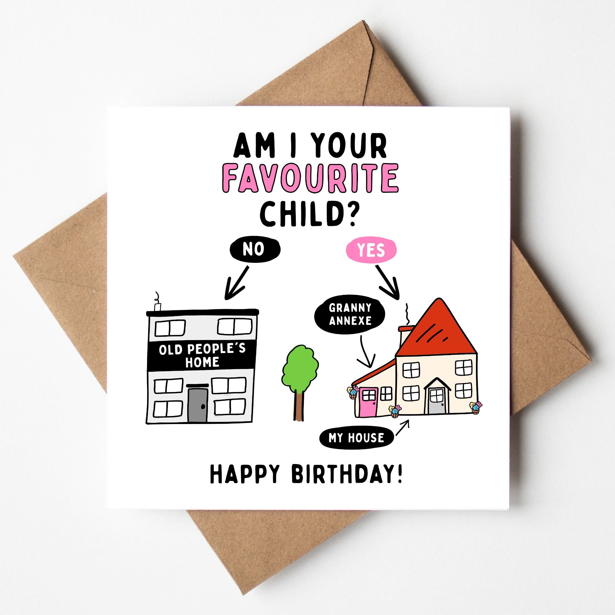 Funny Mum Birthday Card, Mum Birthday Card From Favourite Child
