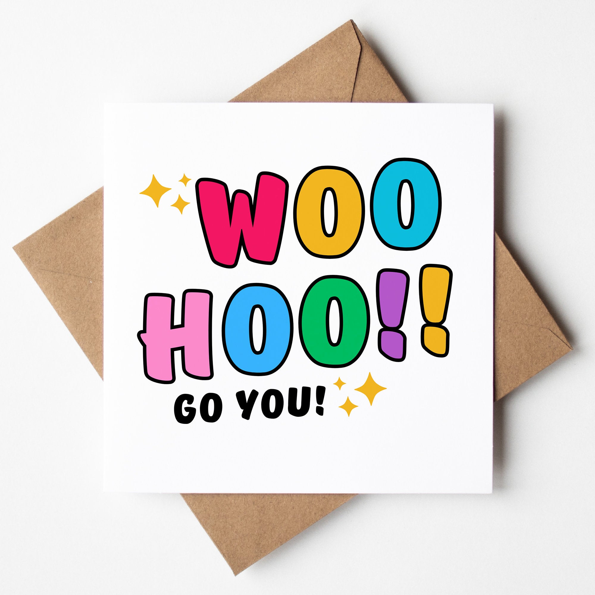 Woo Hoo Go You, Well Done, You Smashed it, You Passed, Exams Card, Funny Congratulations Card, Graduation, You Did It, New Job