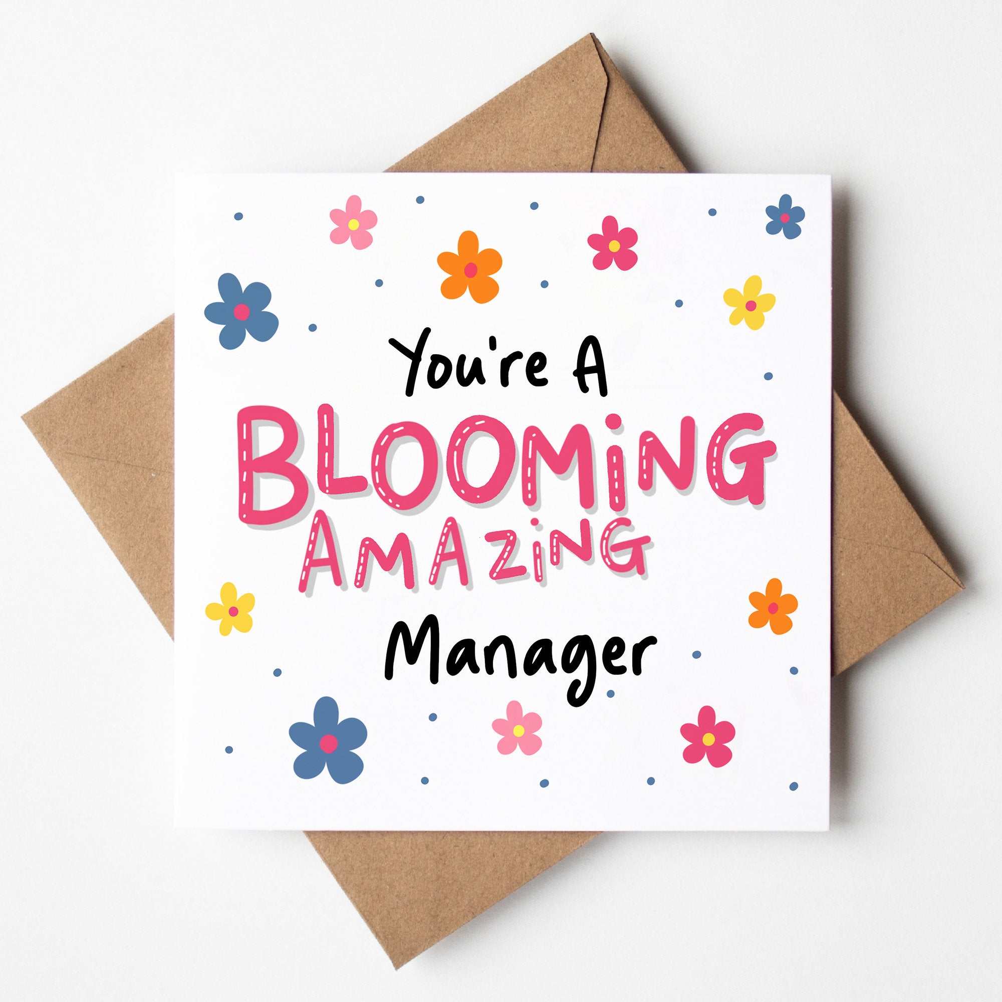 Boss Thank You Card - Blooming Amazing Coworker