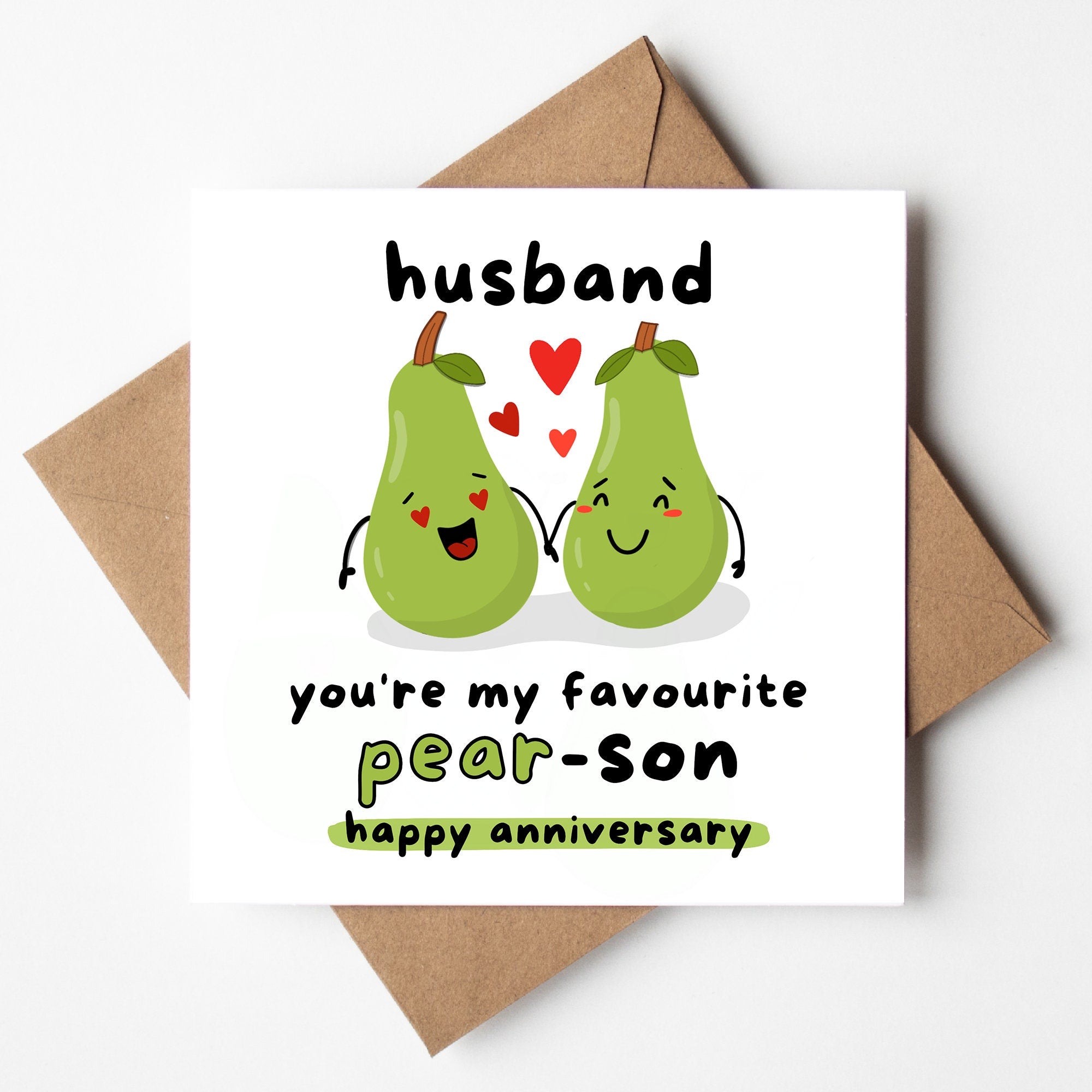 Husband Anniversary Card - Husband You're My Favourite Pear-son